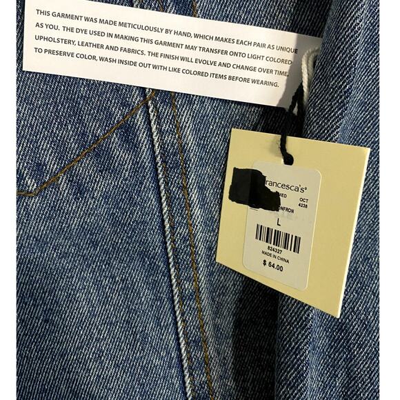 tgla Jean Denim Jacket Womens Large Blue Sherpa Lined Trucker Collar Casual - Picture 5 of 14